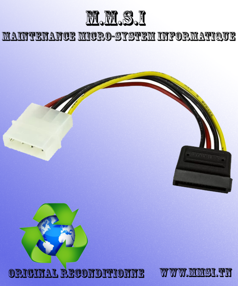 Adaptateur-d'Alimentation-Molex-Mâle-vers-SATA-Femelle