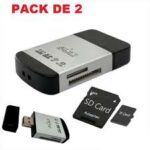 Pack de 2 Lecteur de carte mémoire multifonctions - USB 2.0