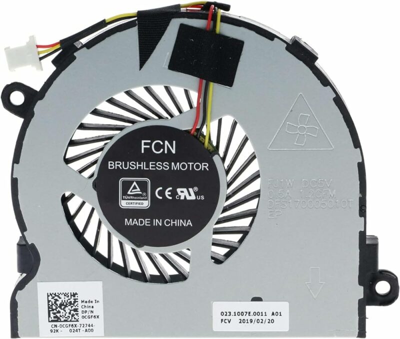 Ventilateur de refroidissement CPU pour DELL INSPIRON 15 3565 3567 3568 P63F Vostro 14 3468 DFS170005010T 0CGF6X CGF6X
