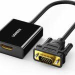 UGREEN HDMI vers VGA Adaptateur 1080P HDMI vers VGA Affichage Moniteur avec 3.5mm Casque Audio Jack pour TV Projecteur PC Ordinateur Portable Moniteur Intel Ordinateur Bâton Streaming Bâton