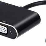 Wonlyus USB to HDMI VGA Adapter, USB 3.0 to HDMI Converter 1080P HDMI and VGA Sync Output Support Windows 10/8/7 Only （Black）