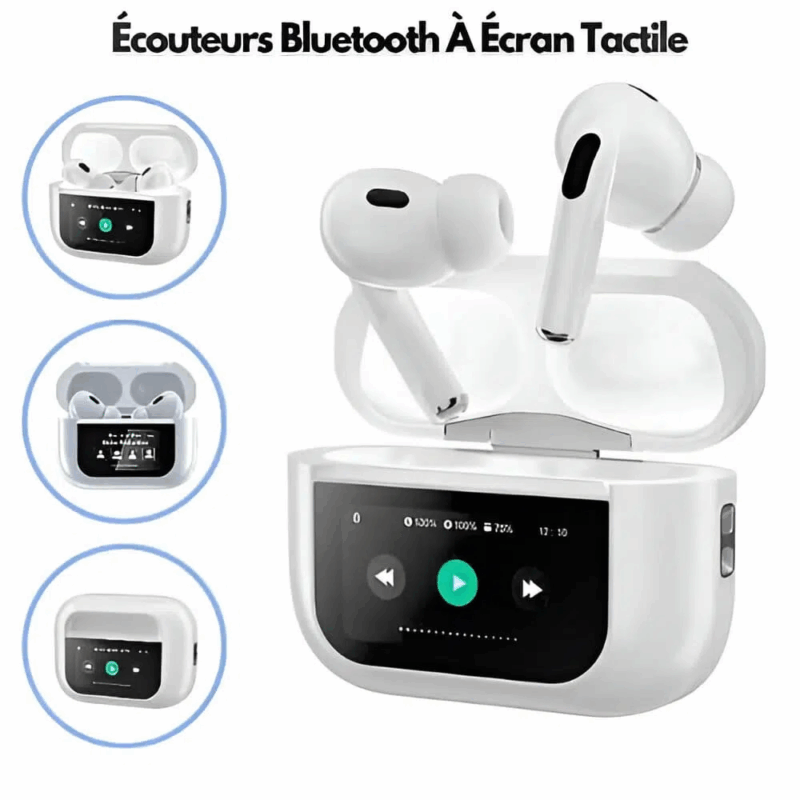Airpod A9 pro avec Ecran tactile -Blanc