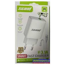Chargeur SCOOT Fast Charger - 3.1A Avec Câble Micro USB